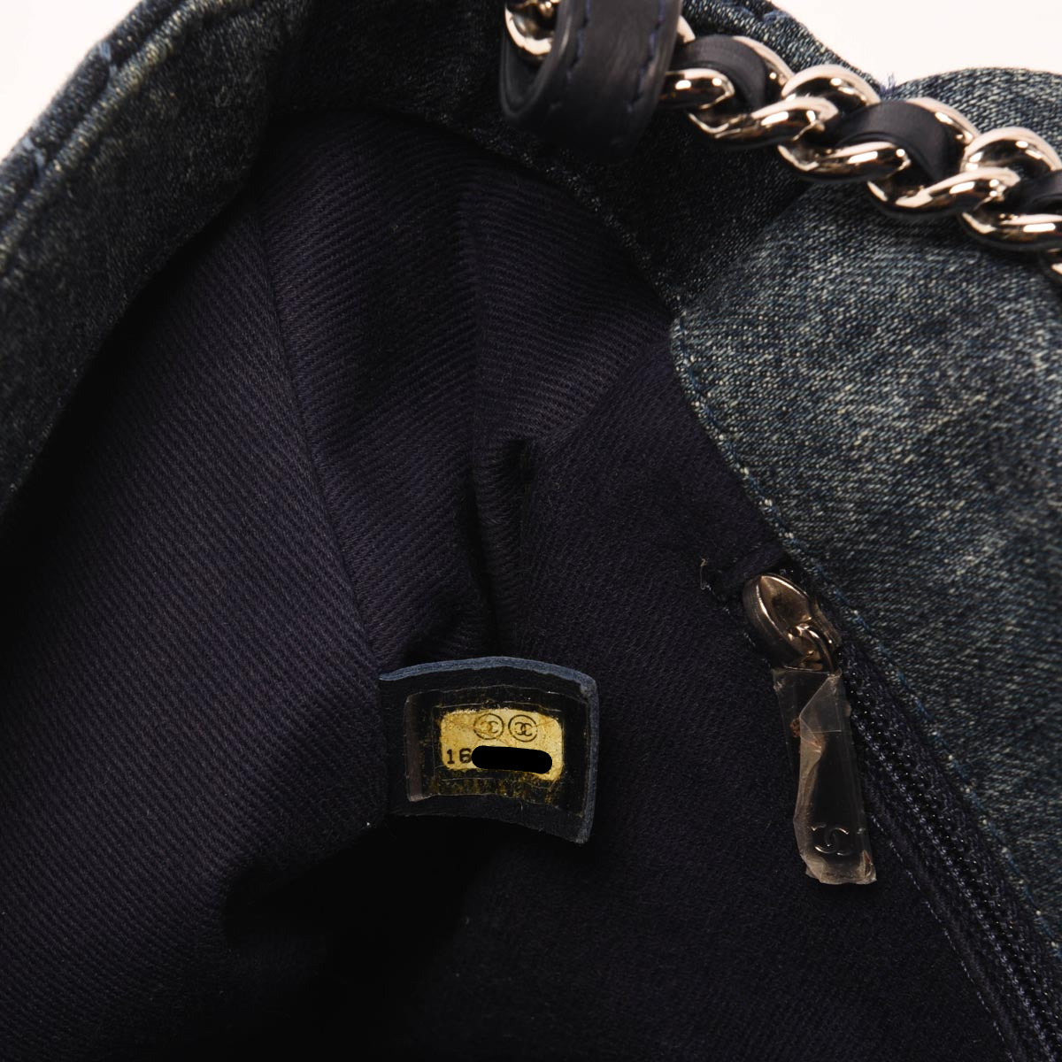 Chanel Dark Blue Denim Camellia Embroidered Large Flap Bag