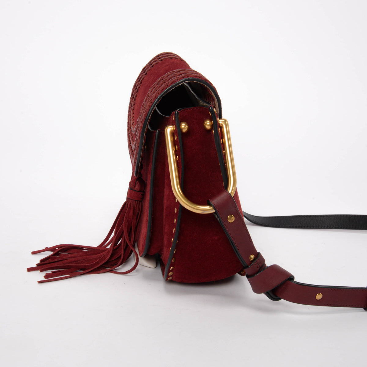 Chloe Sienna Red Suede Small Whipstitch Hudson Bag
