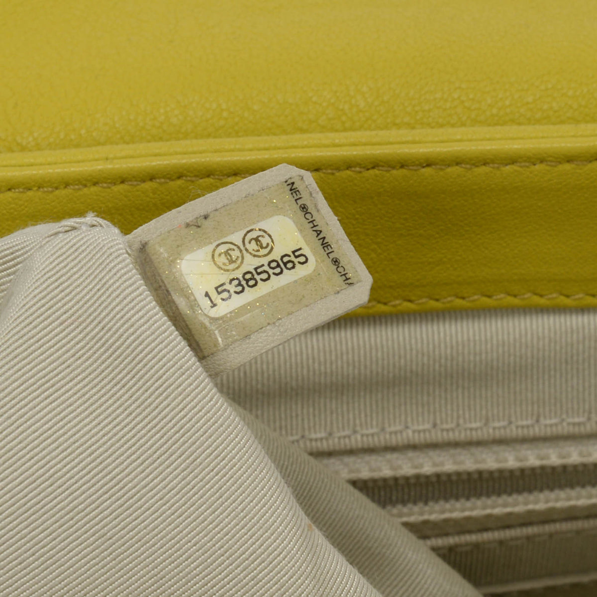 Chanel Chartreuse Washed Lambskin Chain Around Bag