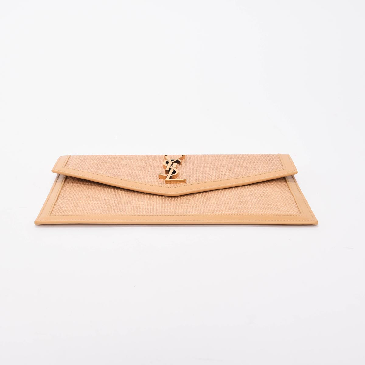 Saint Laurent Natural Micro Raffia Uptown Pouch