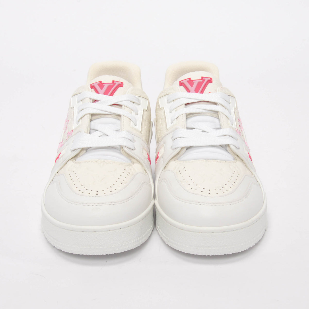Louis Vuitton x TM Embossed Monogram Cherry Blossom Trainer Sneakers 38