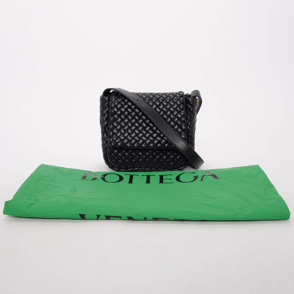 Bottega Veneta Navy Intrecciato Small Cobble Bag