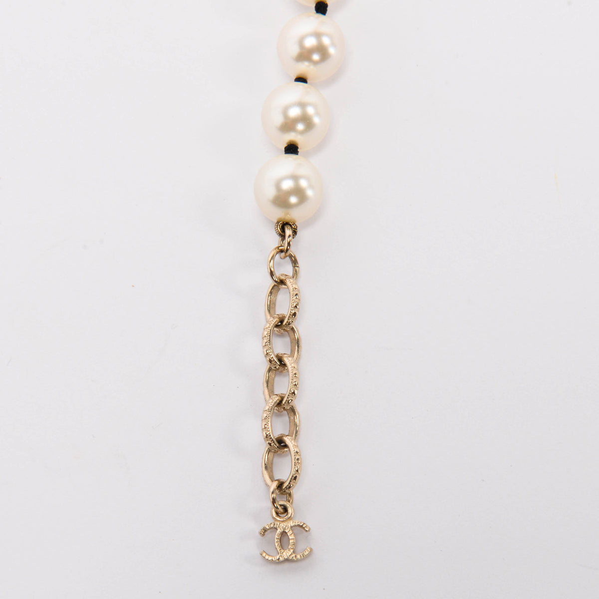 Chanel White Pearl Double Strand Necklace