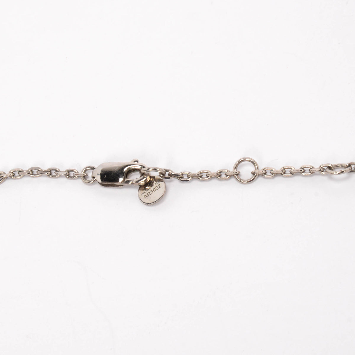 Fendi Silver Hammered Metal FF Drop Pendant Necklace