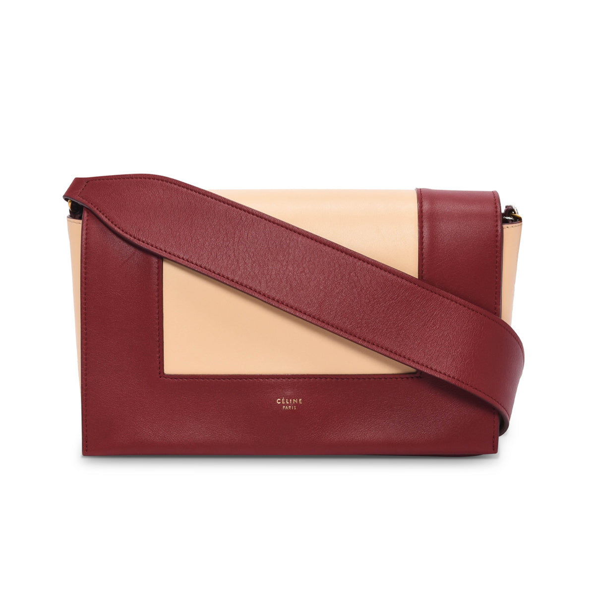 Celine Ruby & Nude Smooth Calfskin Medium Frame Bag