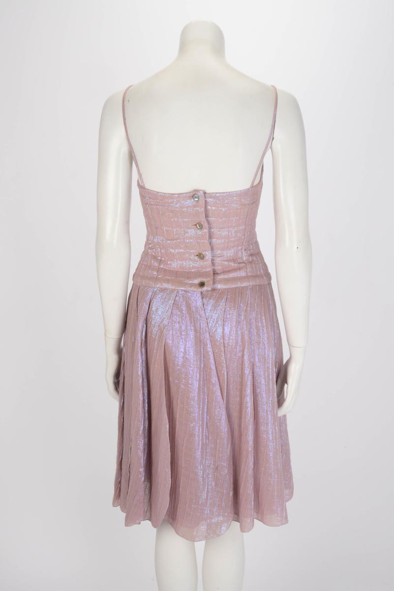 Chanel Pink Iridescent Petal Skirt Dress