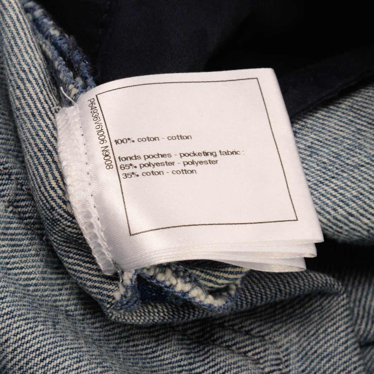 Chanel Blue Denim CC Frayed Hem Jeans FR 50