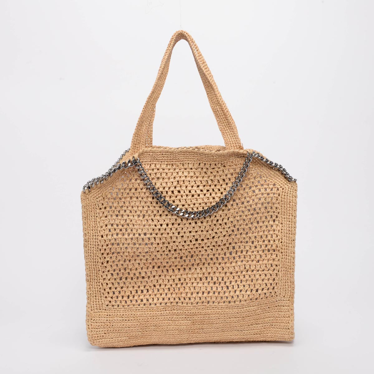 Stella McCartney Natural Crochet Raffia Small Falabella Tote