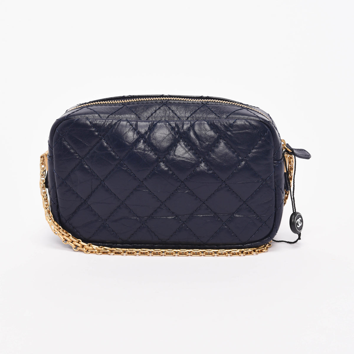 Chanel Navy Aged Quilted Calfskin Mini Reissue Camera Case