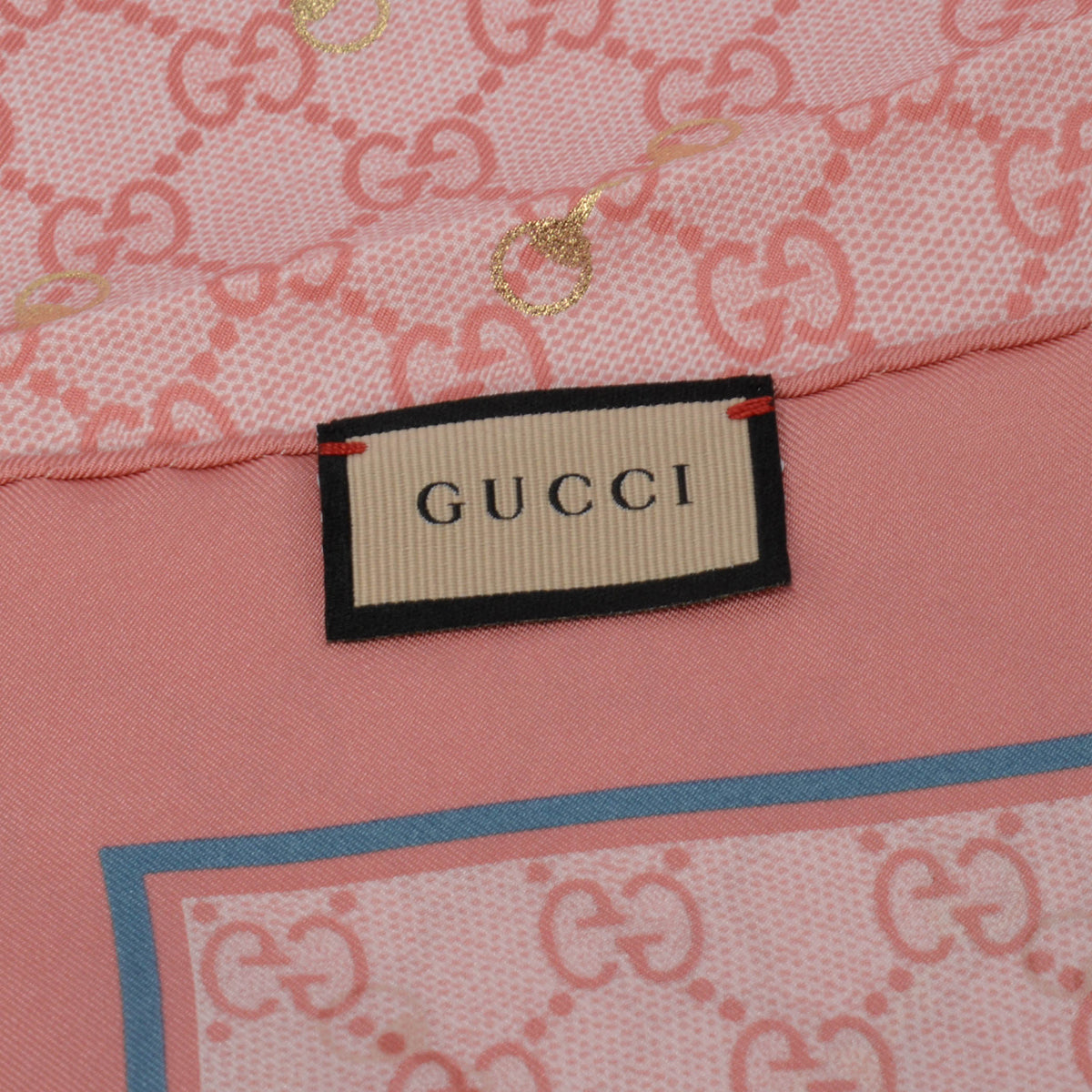 Gucci Pink Silk GG Horsebit Scarf