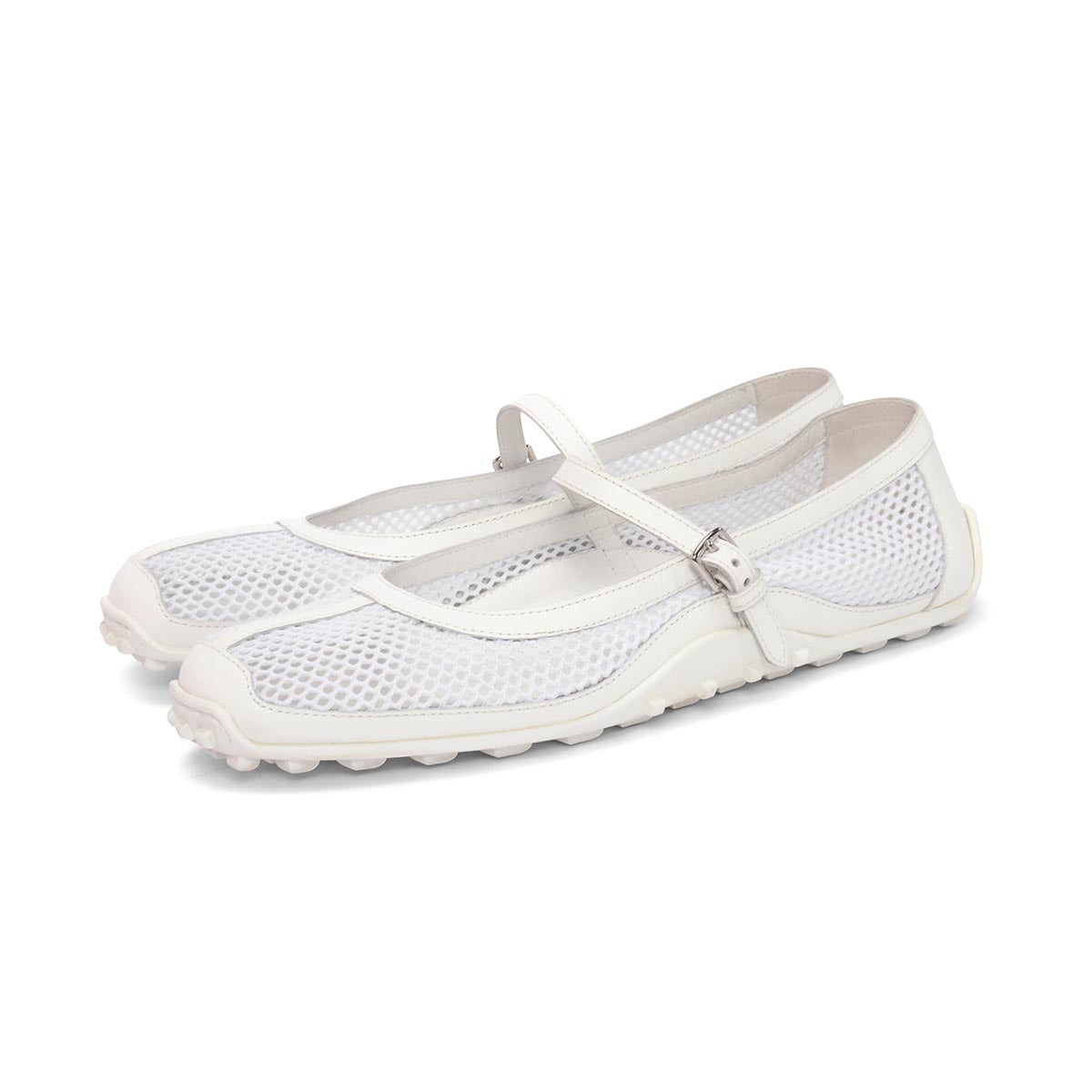 Hermes White Mesh & Calfskin Kichu Ballerina Flats 41