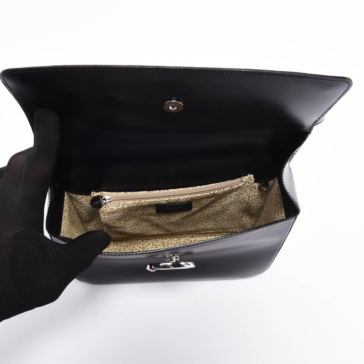 Cartier Black Calfskin Panthere Shoulder Bag