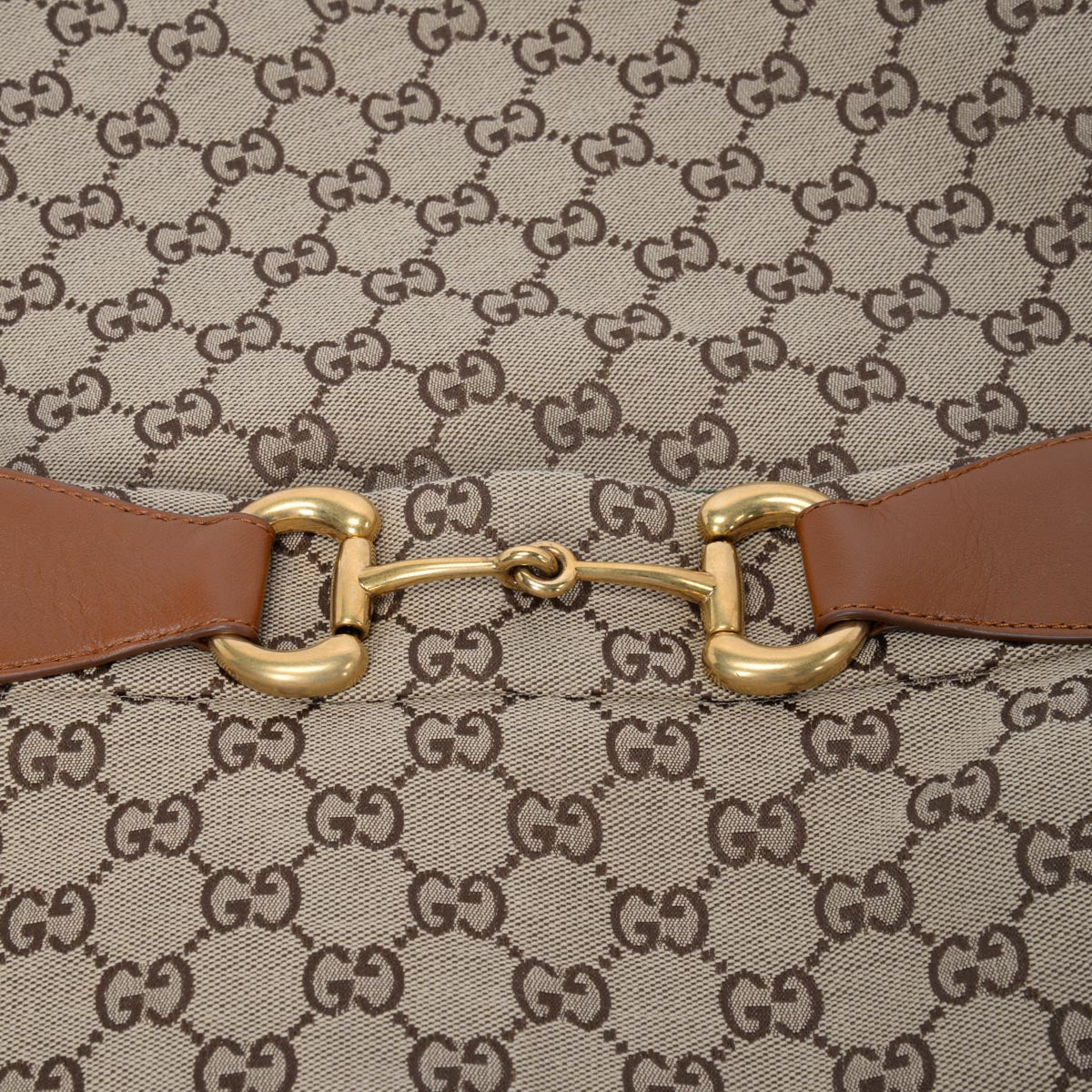 Gucci Beige GG Canvas Horsebit Web Detail Skirt IT 42