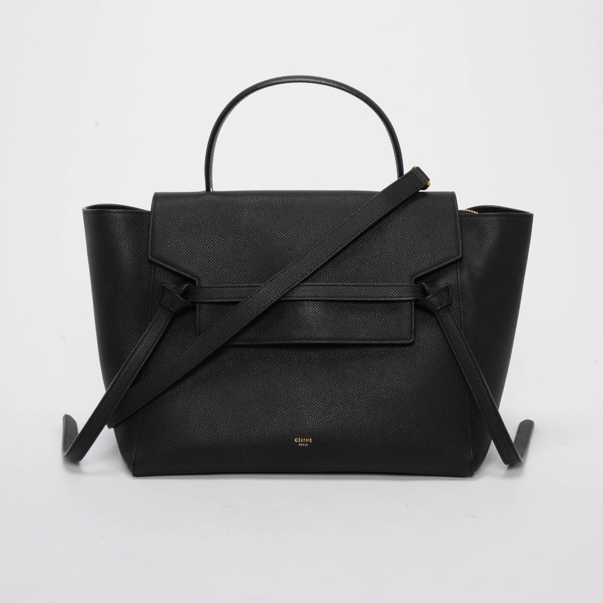 Celine Black Grained Calfskin Mini Belt Bag