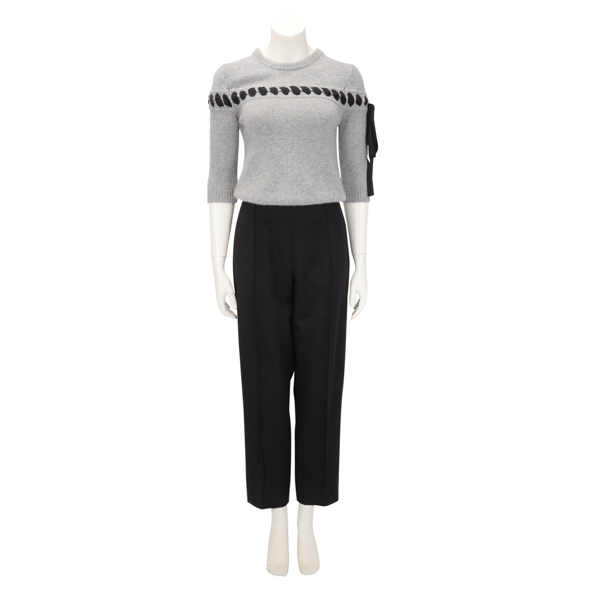 Hermes Black Wool Straight Leg Pants FR 42