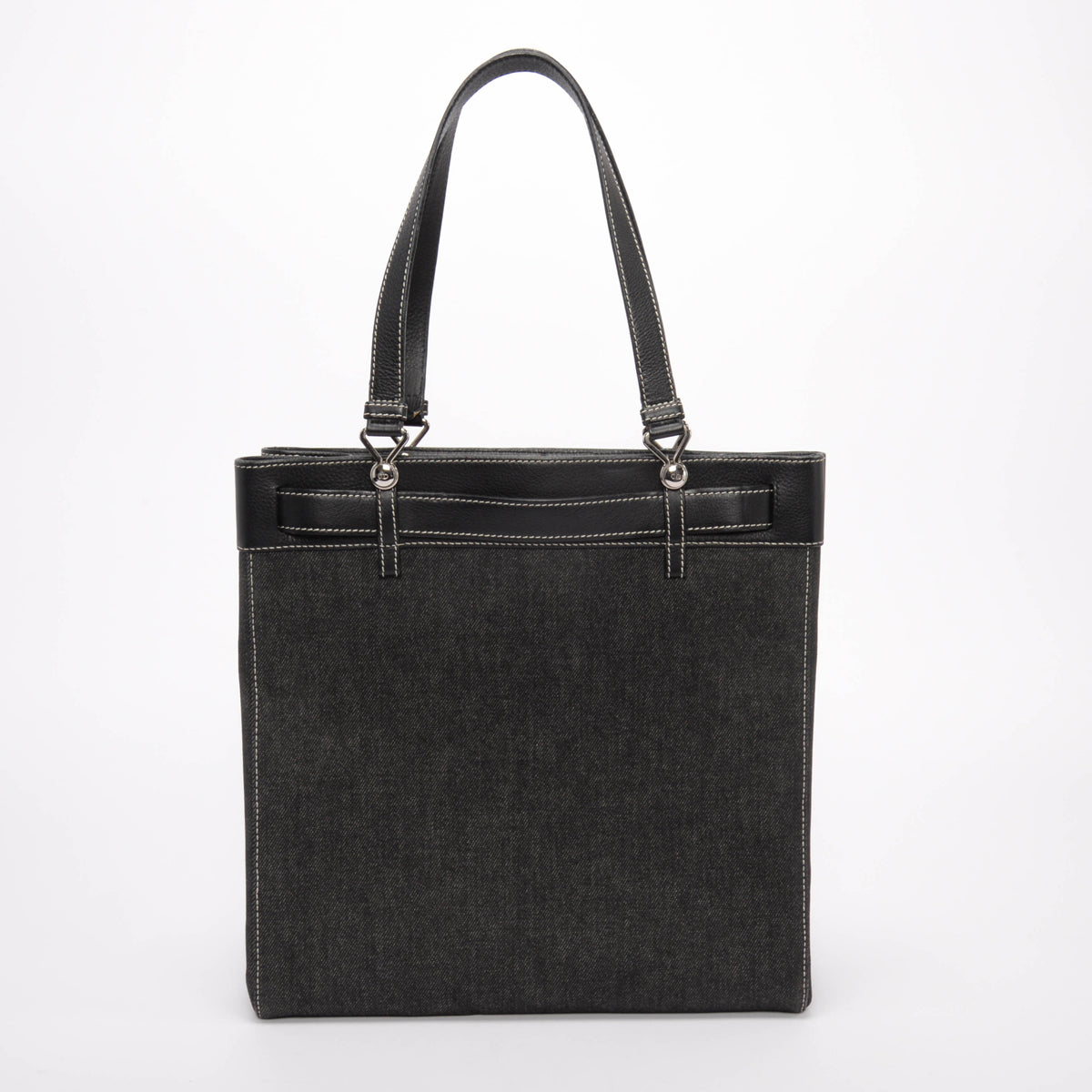 Dior Black Denim & Calfskin Belt Everyday Bag