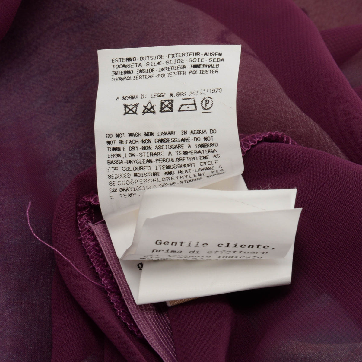 Galliano Purple Silk Logo V-Neck Dress IT 44