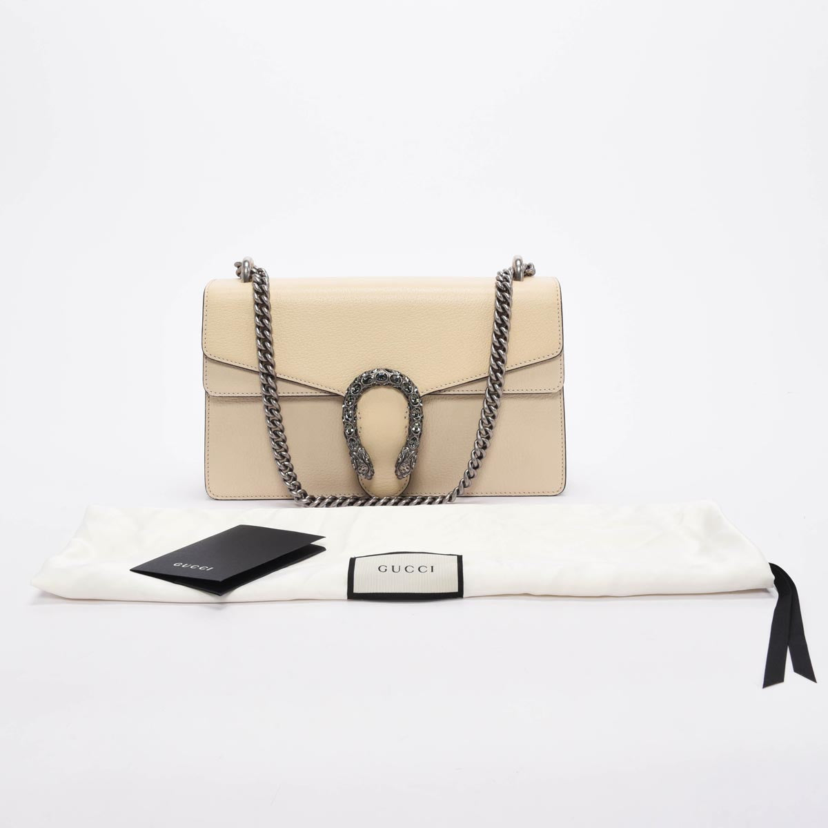 Gucci Mystic White Textured Calfskin Dionysus Small Shoulder Bag