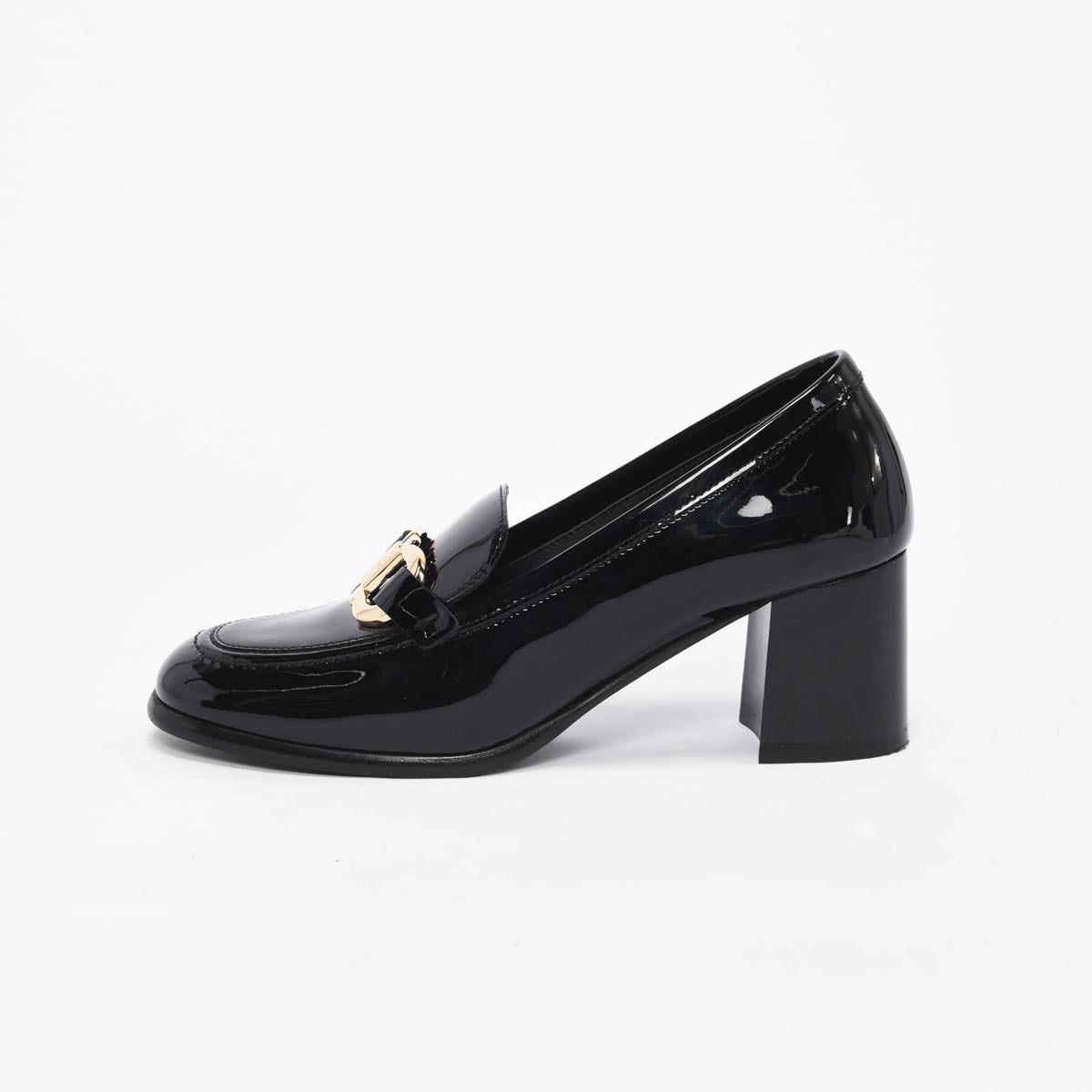 Ferragamo Black Patent Marlena Gancini Ornament Pumps 7