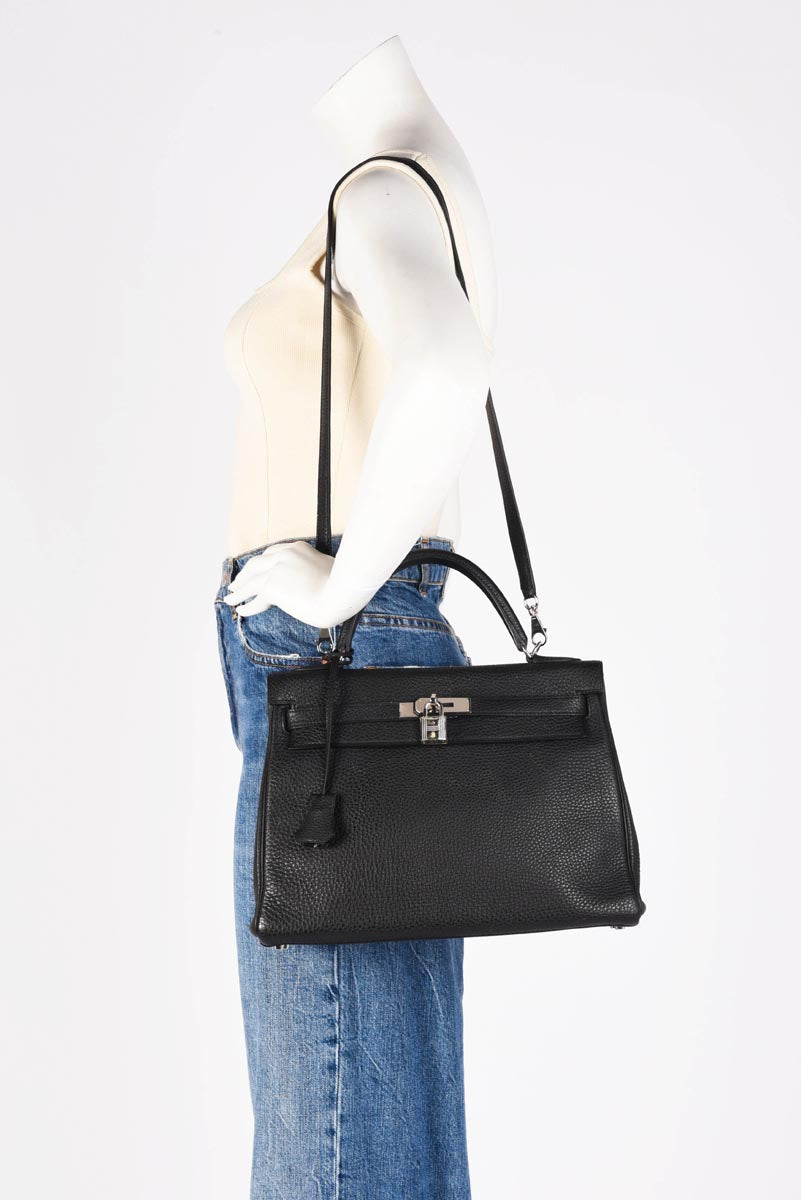 Hermes Black Clemence Kelly 32 PHW