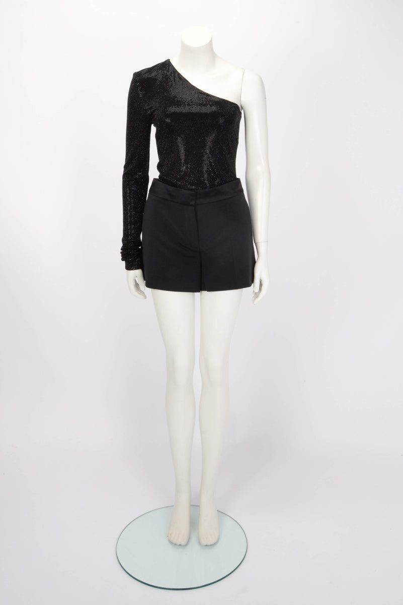 Alexandre Vauthier Black Crystal One Shoulder Bodysuit IT 42