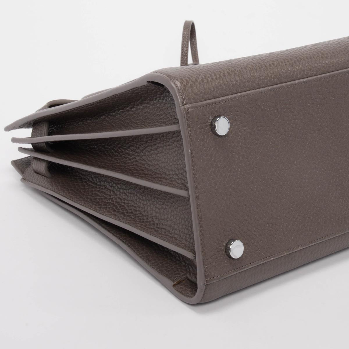 Saint Laurent Taupe Grained Calfskin Small Sac de Jour Tote