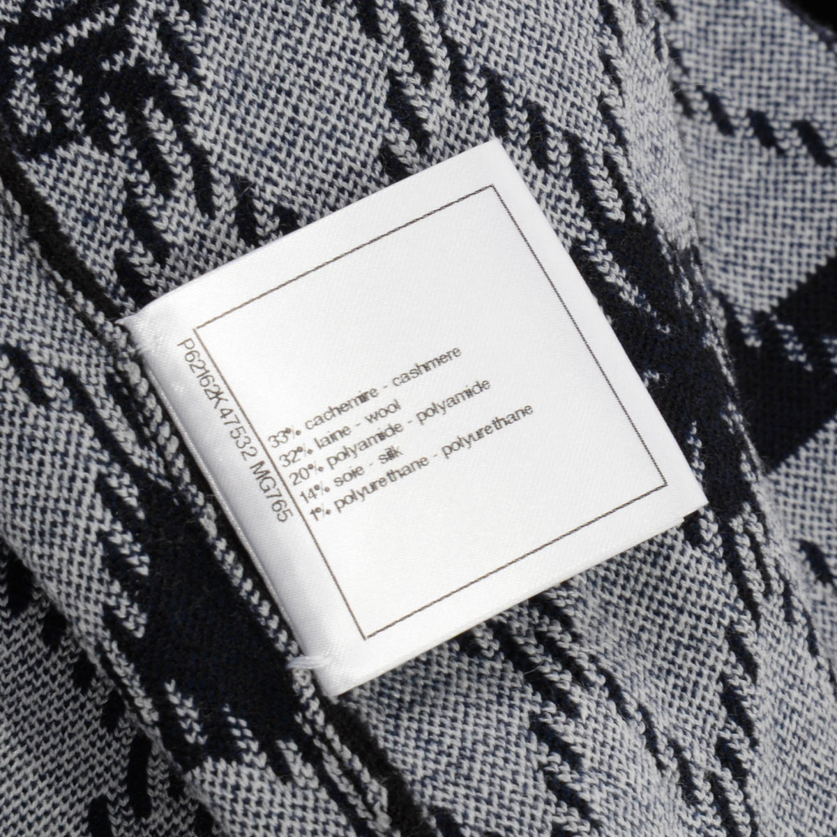 Chanel Navy & Black Quilted Coco Neige Motifs Sweater FR 34