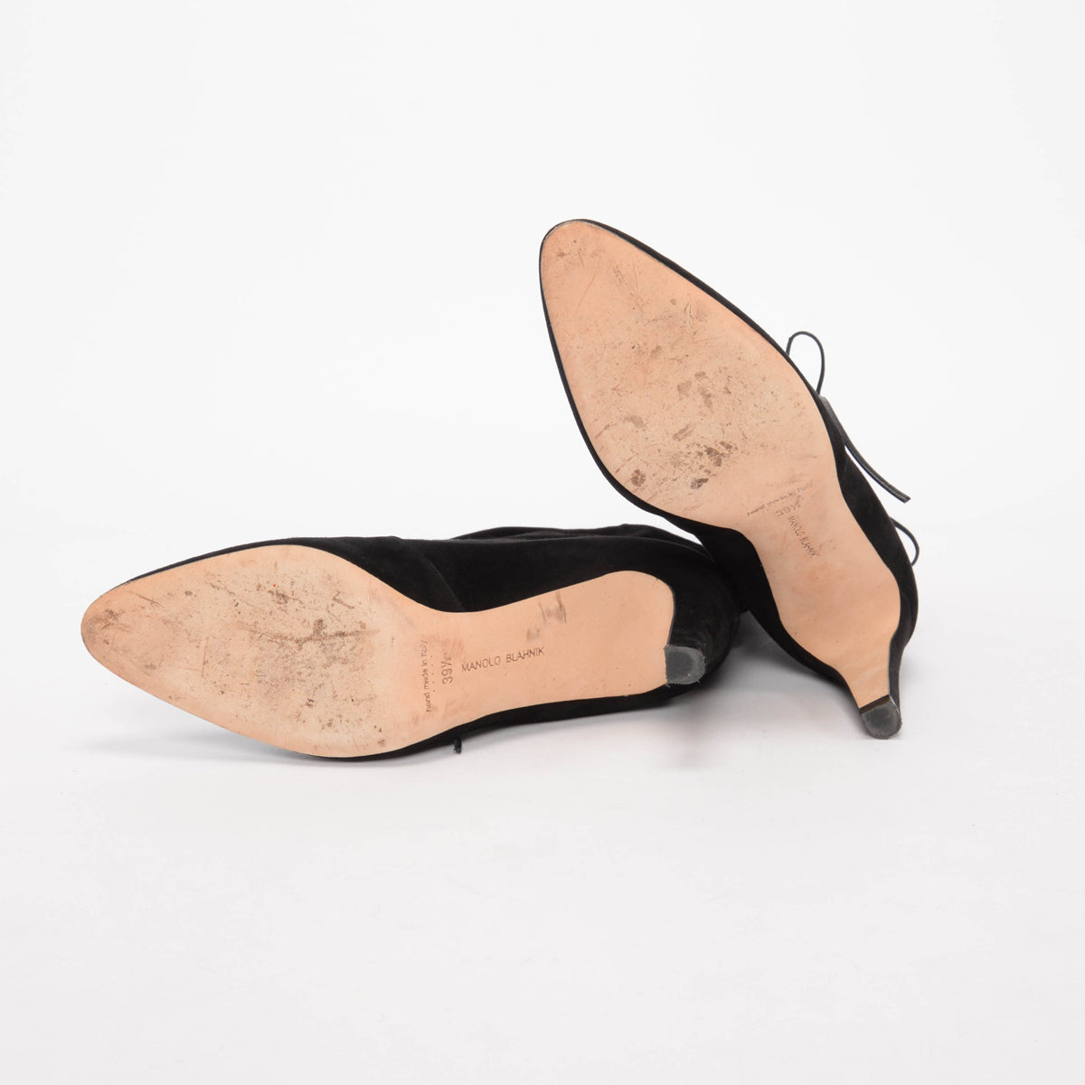 Manolo Blahnik Black Suede Cavashipla Slouchy Boots 39.5