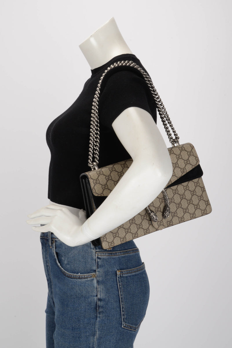 Gucci Black GG Supreme Medium Dionysus Bag