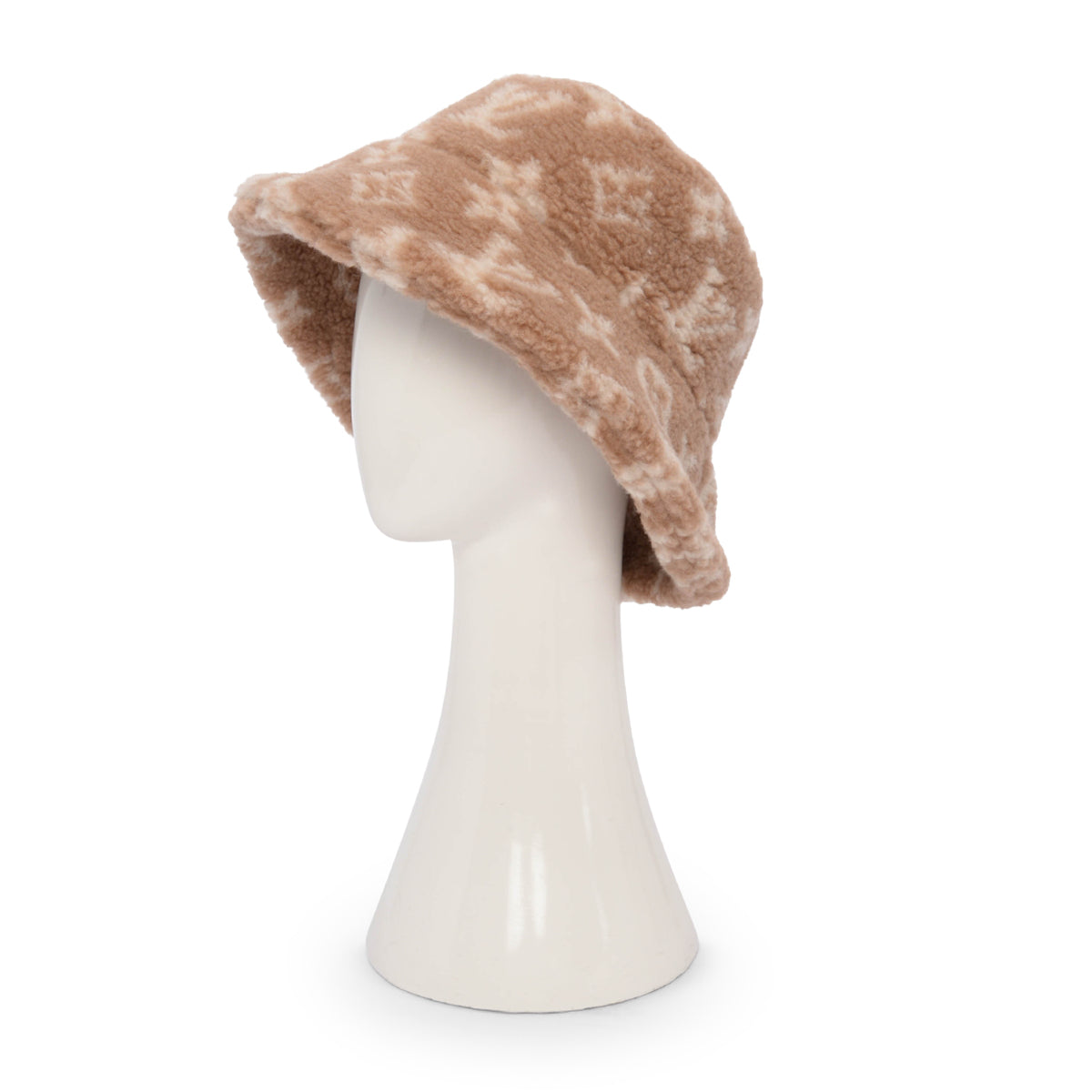 Louis Vuitton Beige Monogram Fleece Bob Bucket Hat