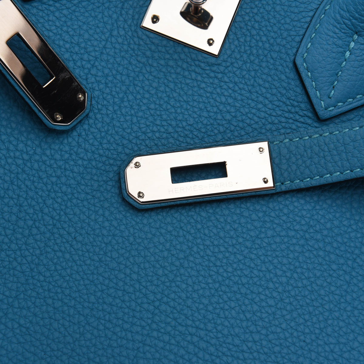 Hermes Blue Paon Togo Birkin 35 PHW