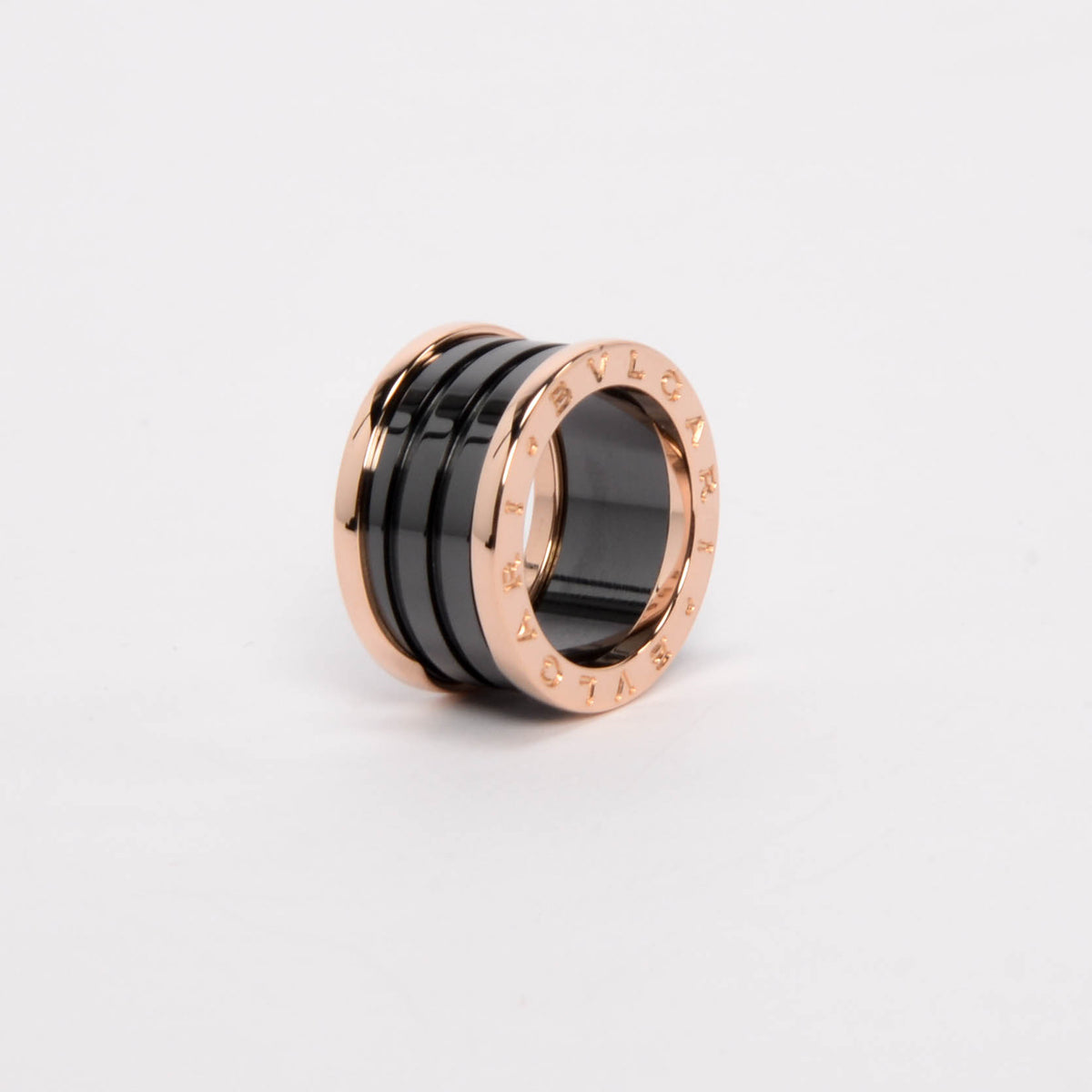 Bulgari Black 18k Rose Gold B.zero1 Four-Band Ring