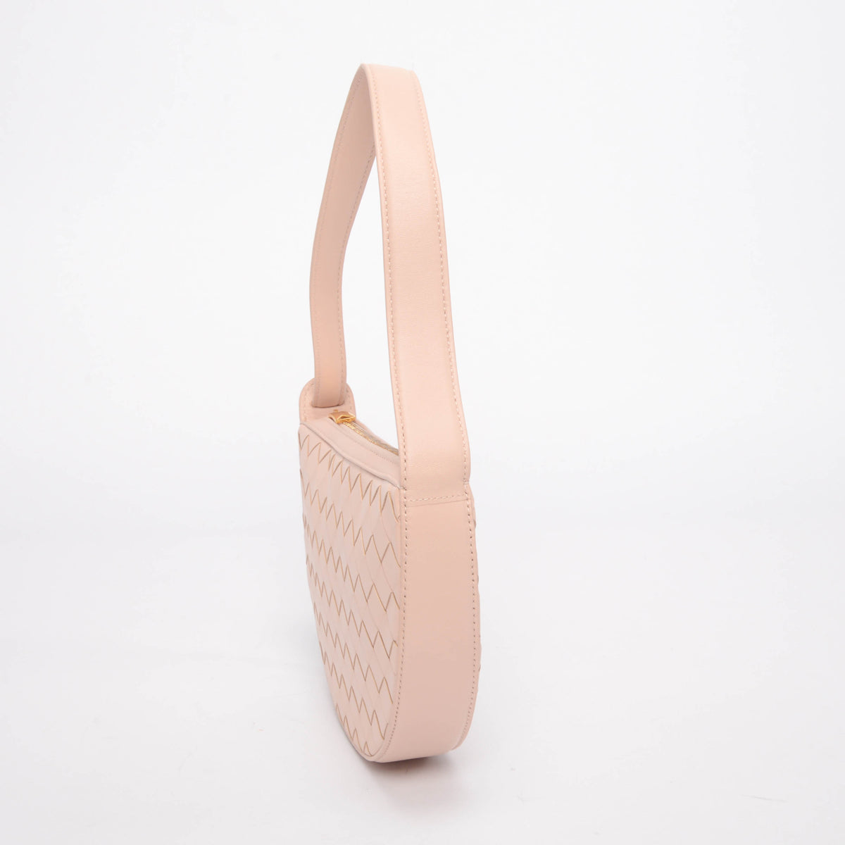 Bottega Veneta Light Pink Intrecciato Lambskin Mini Sunrise Bag