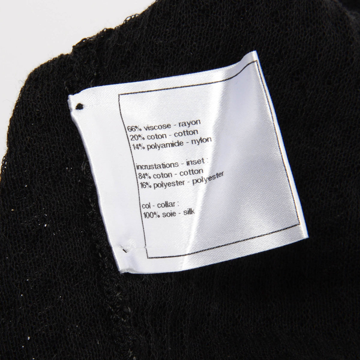 Chanel Black & White Knit Satin Lapel Jacket 36
