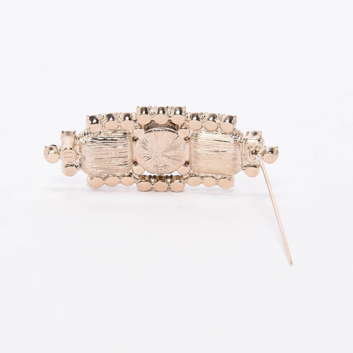 Chanel Pearl & Black Crystal CC Bar Brooch