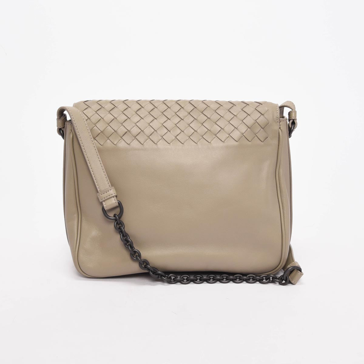 Bottega Veneta Stone Nappa Intrecciato Small Saddle Bag