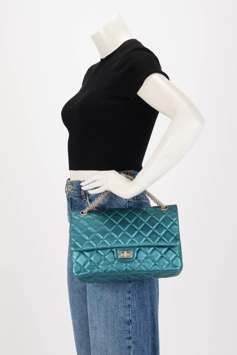 Chanel Teal Metallic Calfskin 2.55 Reissue 226 Flap Bag