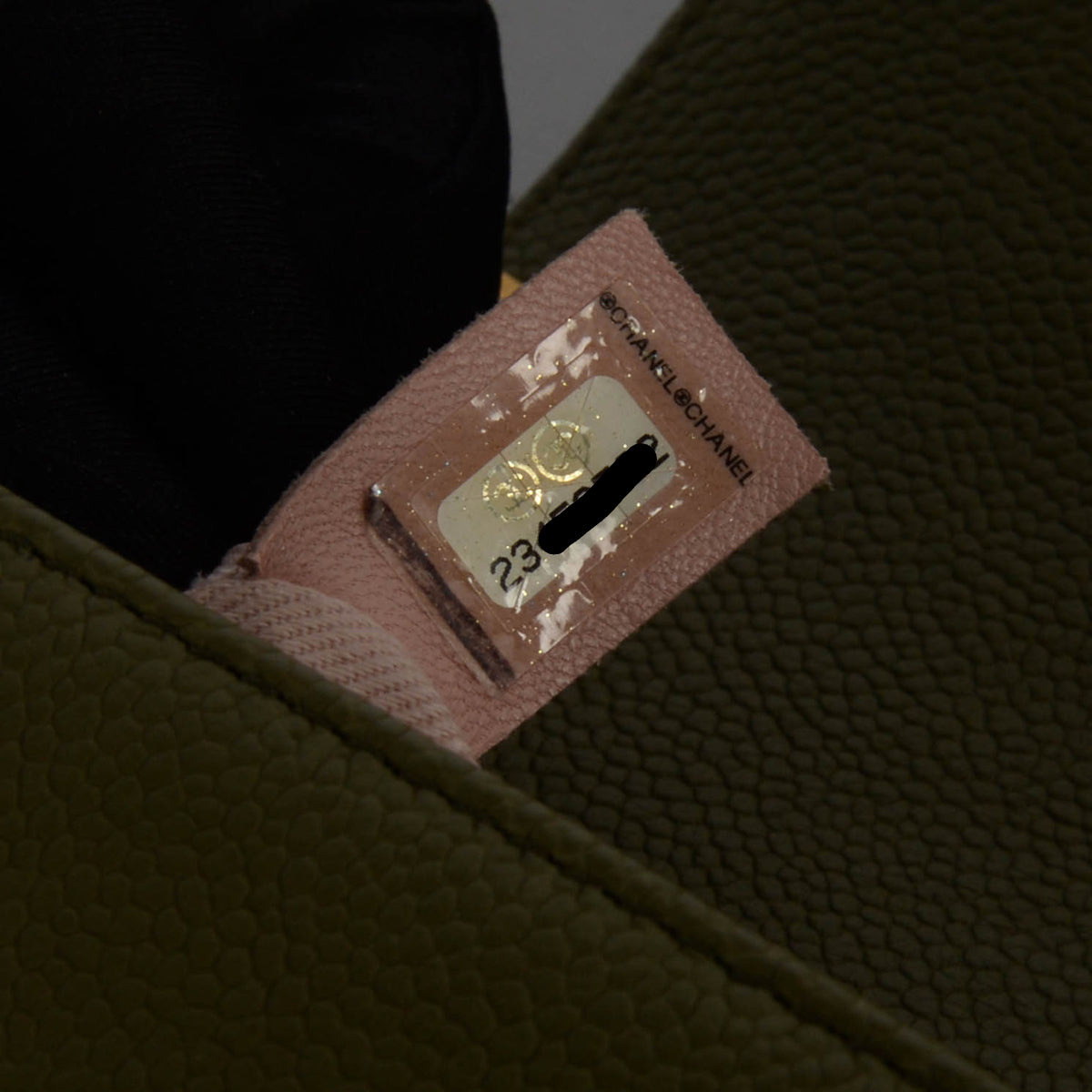 Chanel Khaki Green Quilted Caviar Old Medium Boy Bag