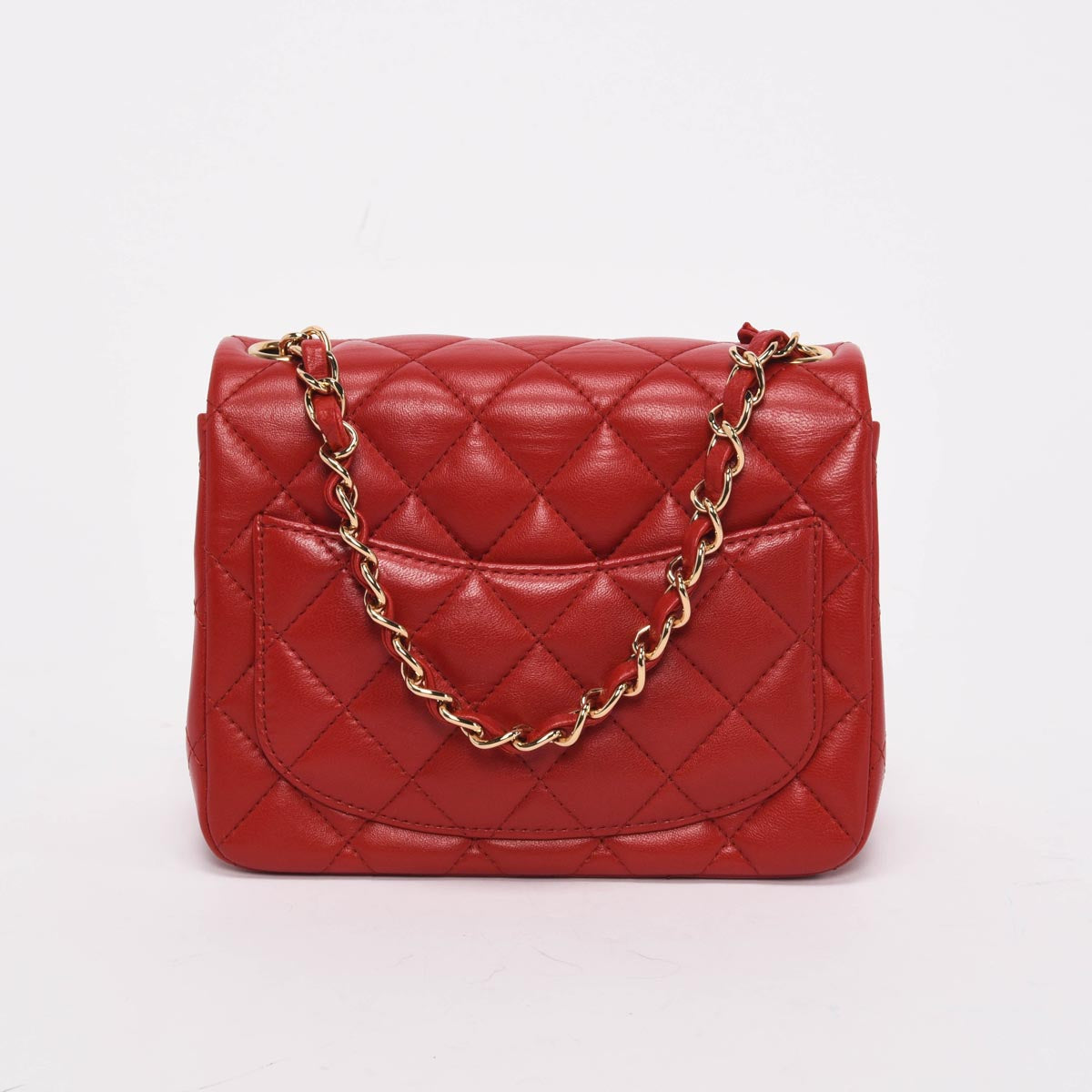 Chanel Red Quilted Lambskin Mini Flap Bag