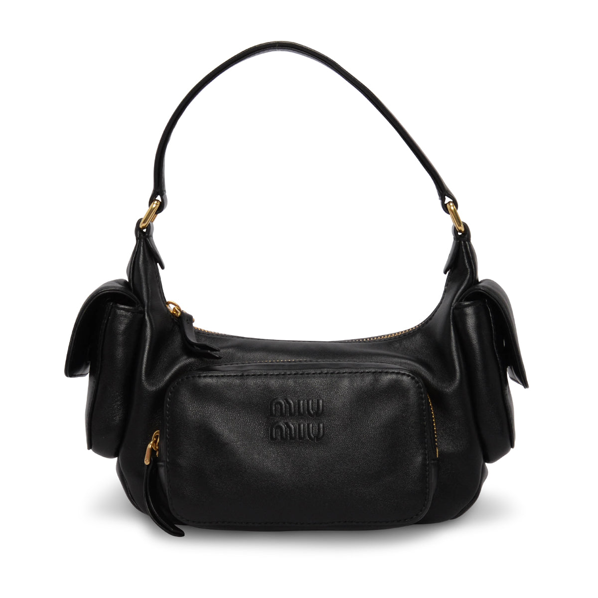 Miu Miu Black Nappa Leather Pocket Bag