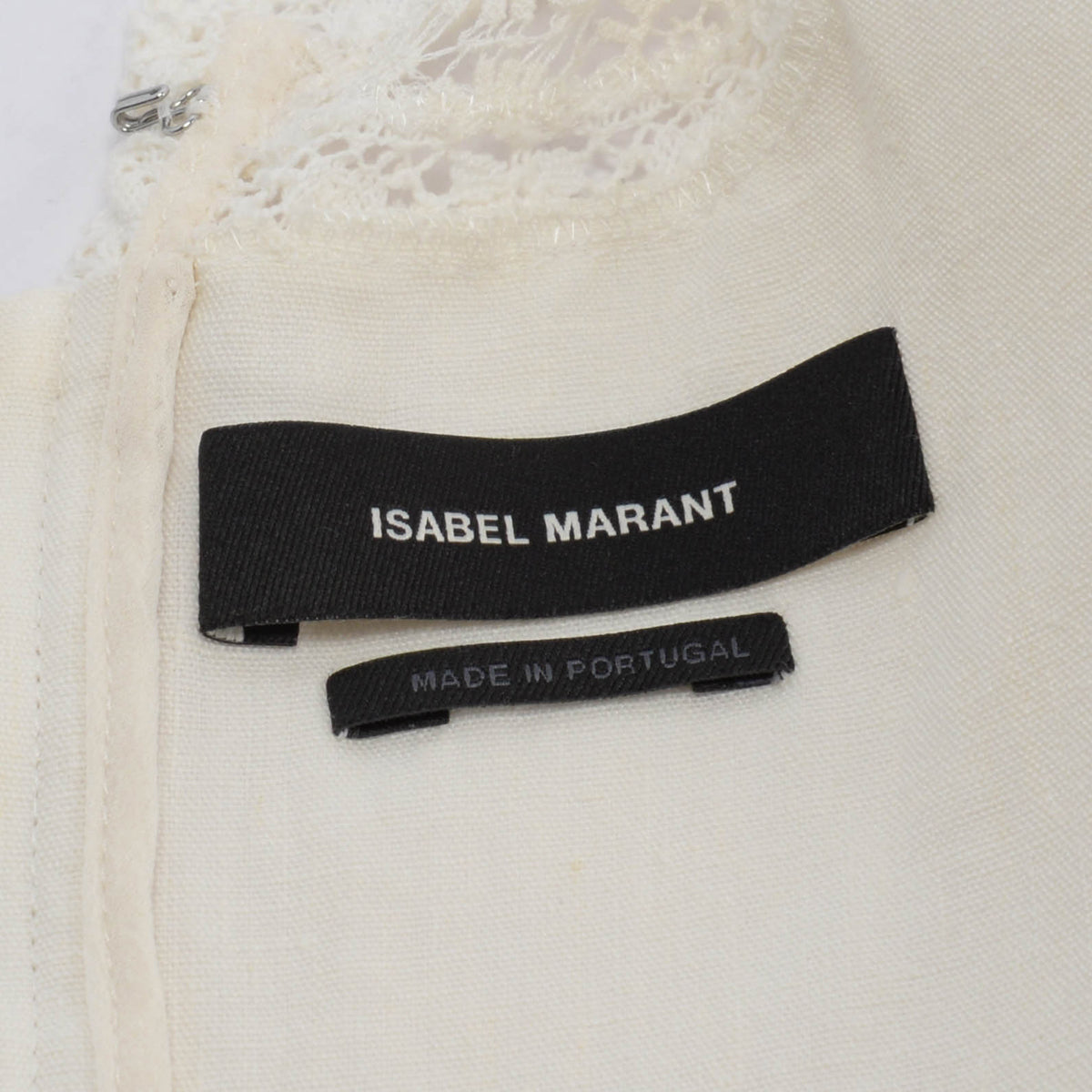 Isabel Marant Ivory Linen Floral Lace Detail Blouse FR 36
