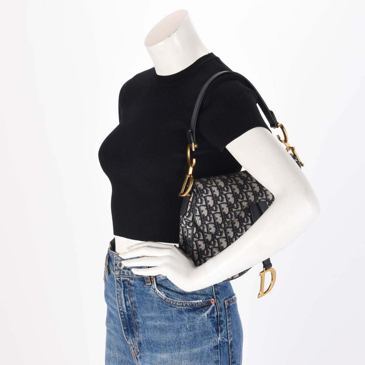 Dior Blue Oblique Jacquard Saddle Bag