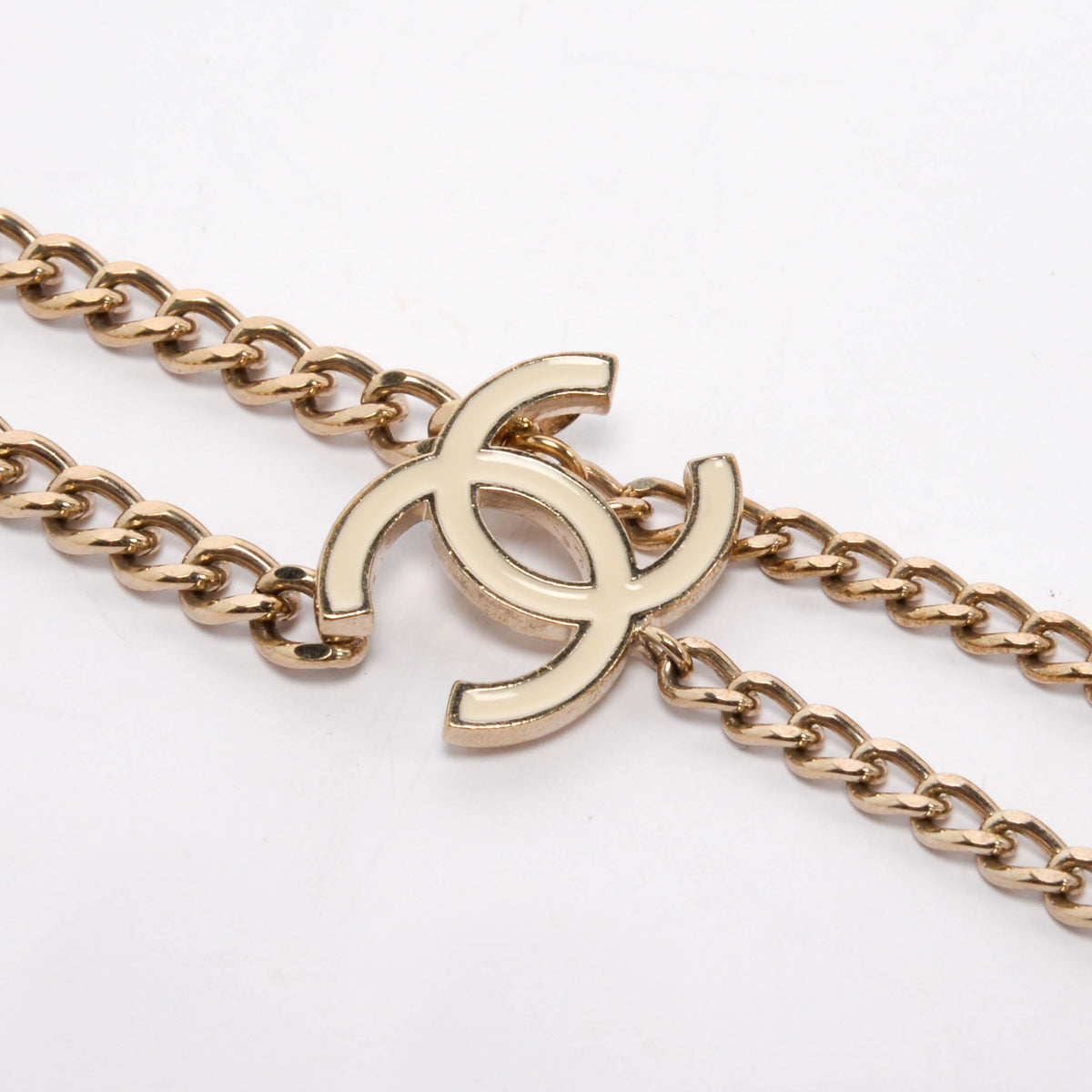 Chanel Light Gold Enamel CC Chain Belt