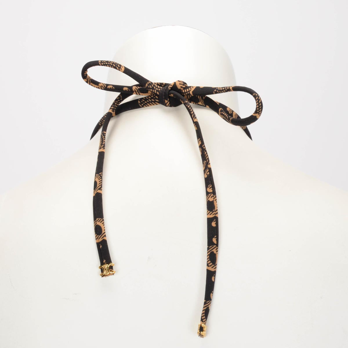 Celine Brown Monogram Jersey V-Neck One Piece Swimsuit FR 40