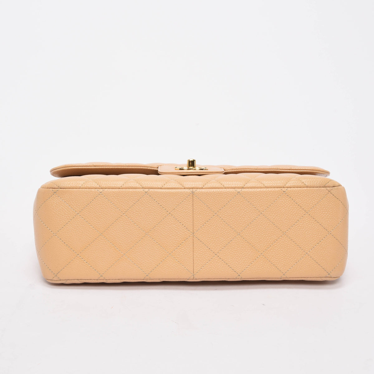 Chanel Beige Quilted Caviar Large Classic Flap Bag