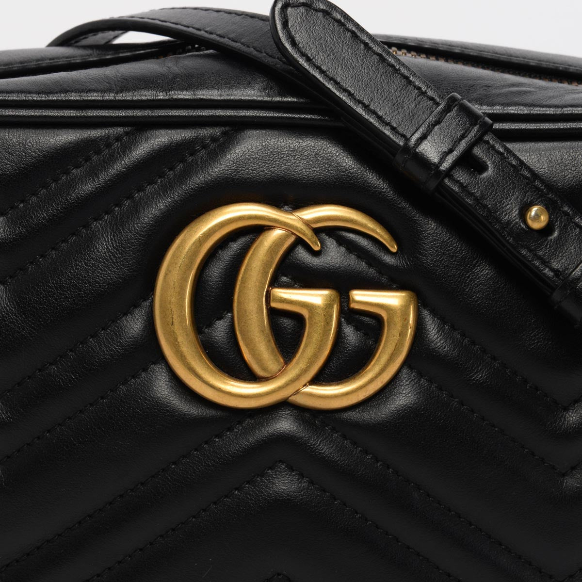 Gucci Black Matelasse GG Marmont Small Camera Bag