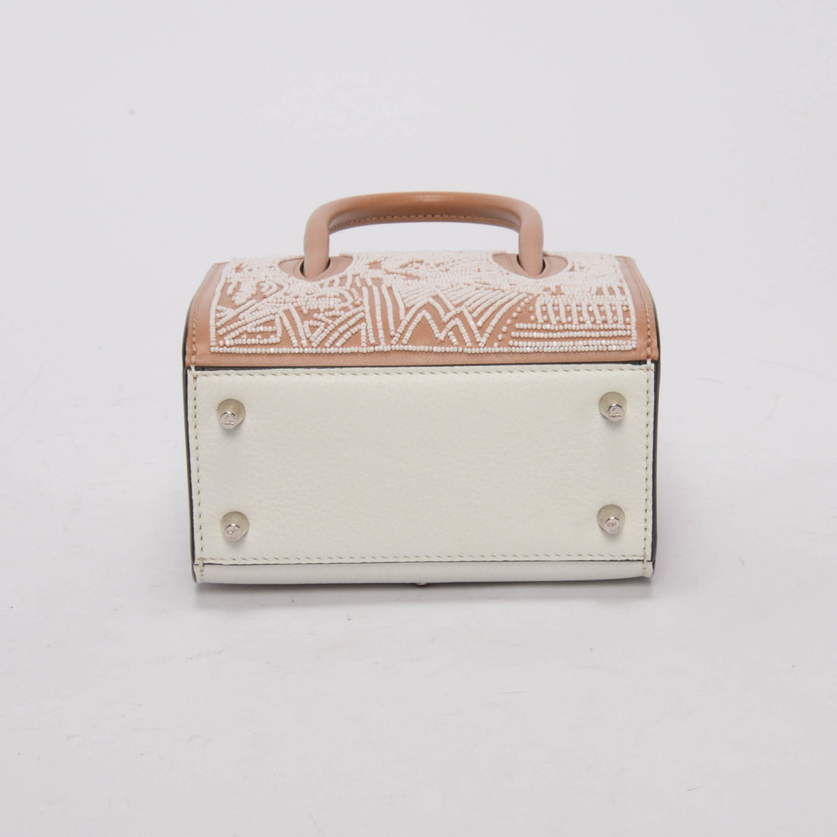 Christian Louboutin Nude Calfskin Beaded Nano Paloma Bag