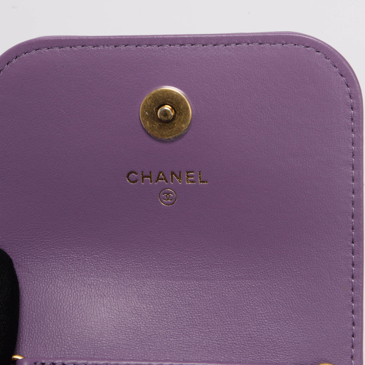 Chanel Purple Quilted Lambskin CC Chain Phone Holder
