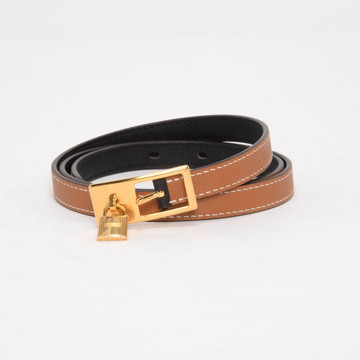 Hermes Black & Gold Epsom Lucky 15 Reversible Belt