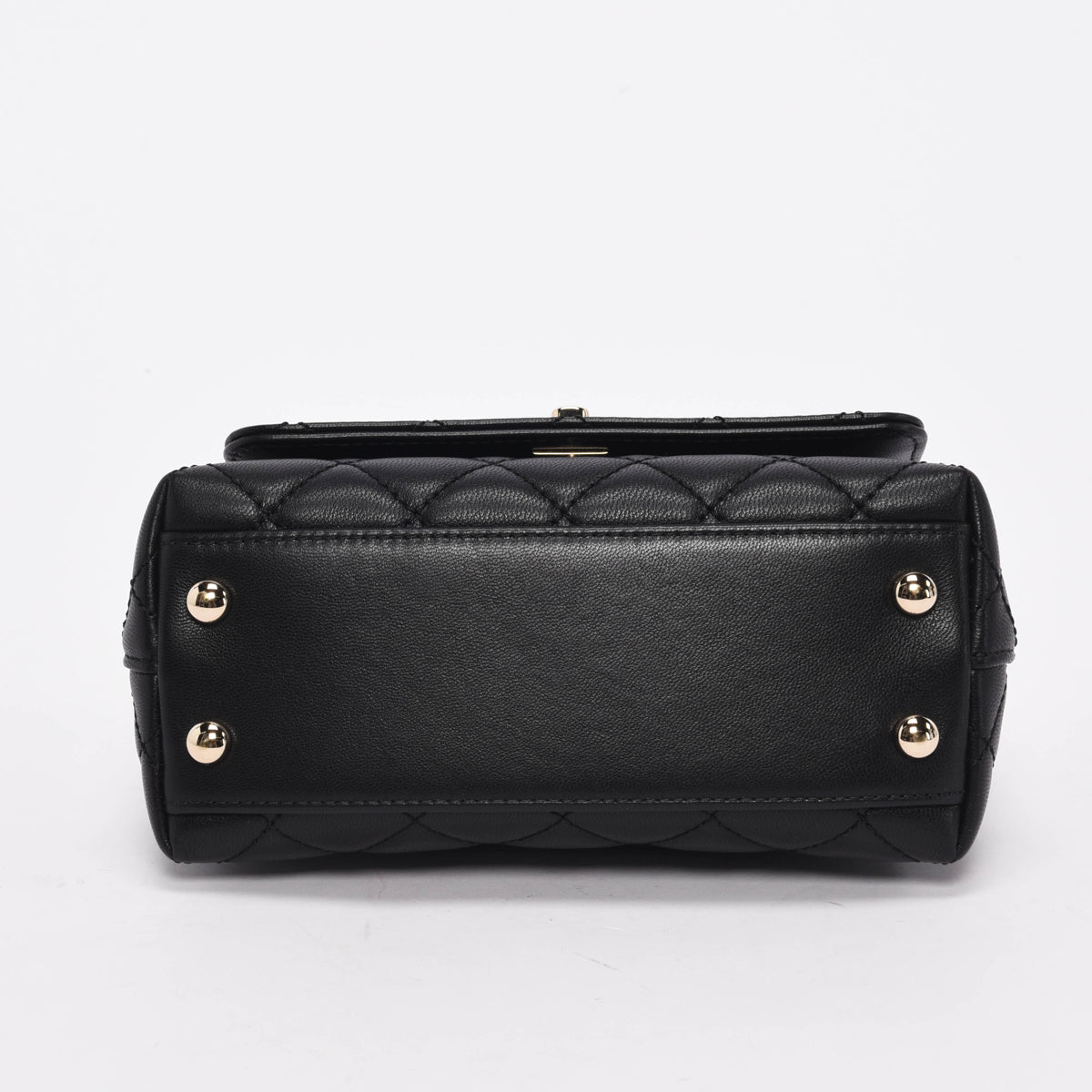 Chanel Black Goatskin Rainbow Extra Mini Coco Handle Bag